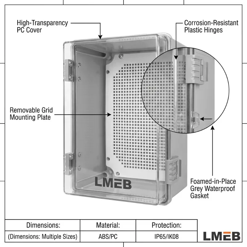 Outdoor Waterproof IP66 Plastic Distribution Box Factory Base Rainproof Electric Box for Electronics Instrument Enclosure