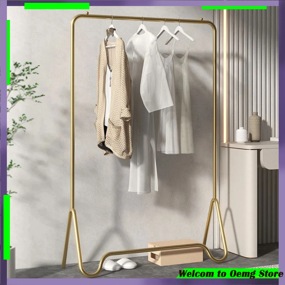

Stylish Gold Metal Portable Boys Clothes Rack Modern Organizer Space Saving Design Perfect For Home Decoration And Kids Room