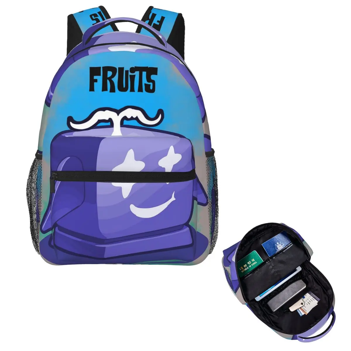 Fruits Violet Student Backpack School Bag Hiking Travel Daypack for Men Women Fashion Bookbag Shoulder Bags