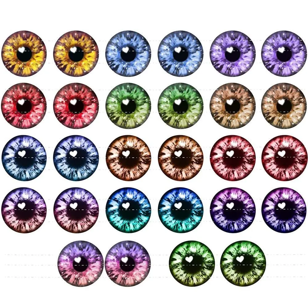 50Pcs Glass Dolls Eyes Round Dragon Cat Eyes In Pairs Flatback Cabochons Decoration Keychain DIY Accessories 6/8/10mm