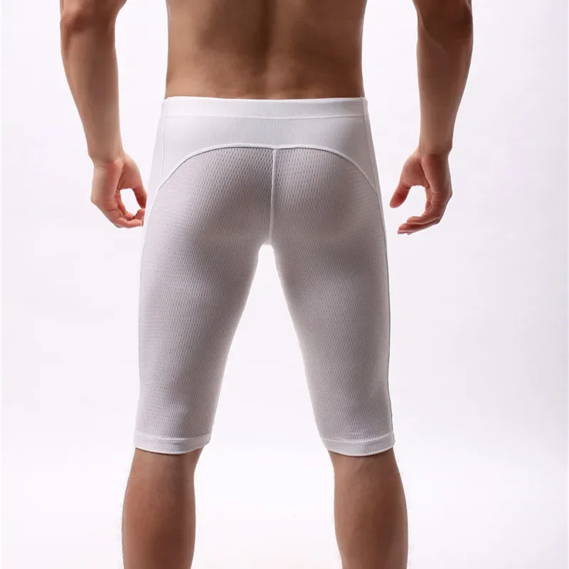 Men Boxers Sexy Mid-waist Boxers Athletic Supporter Body Sculpting Boxershorts Free Waist Nylon Underpants Underwear Men Boxer
