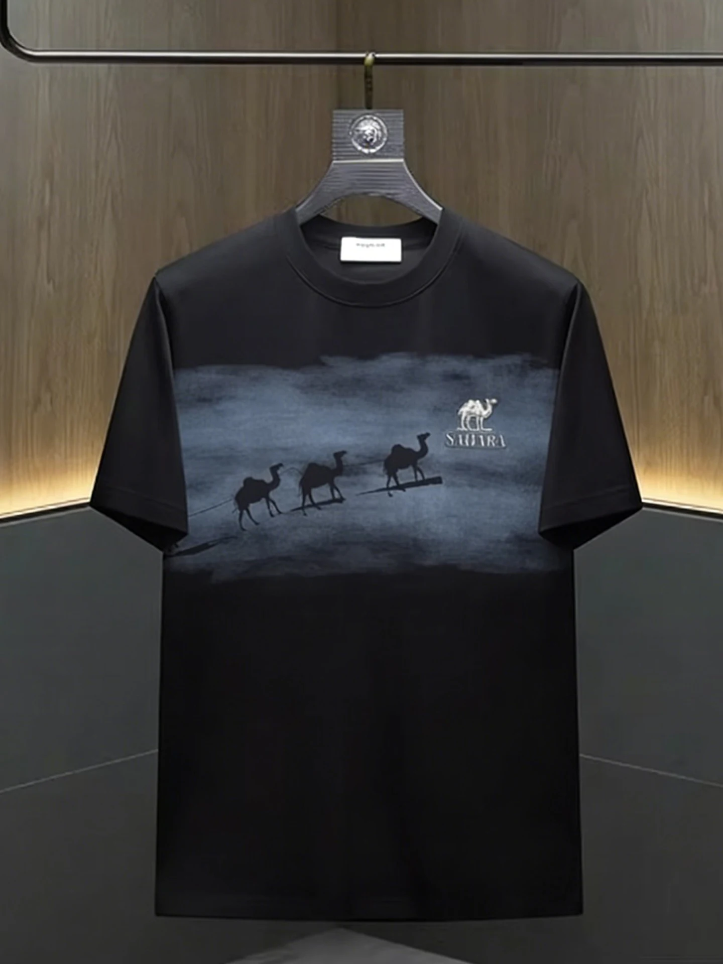 

Новая мужская футболка с животным принтом 2026 года, летняя, модная, с круглым вырезом, повседневная, дышащая, из смесового хлопка и полиэстера