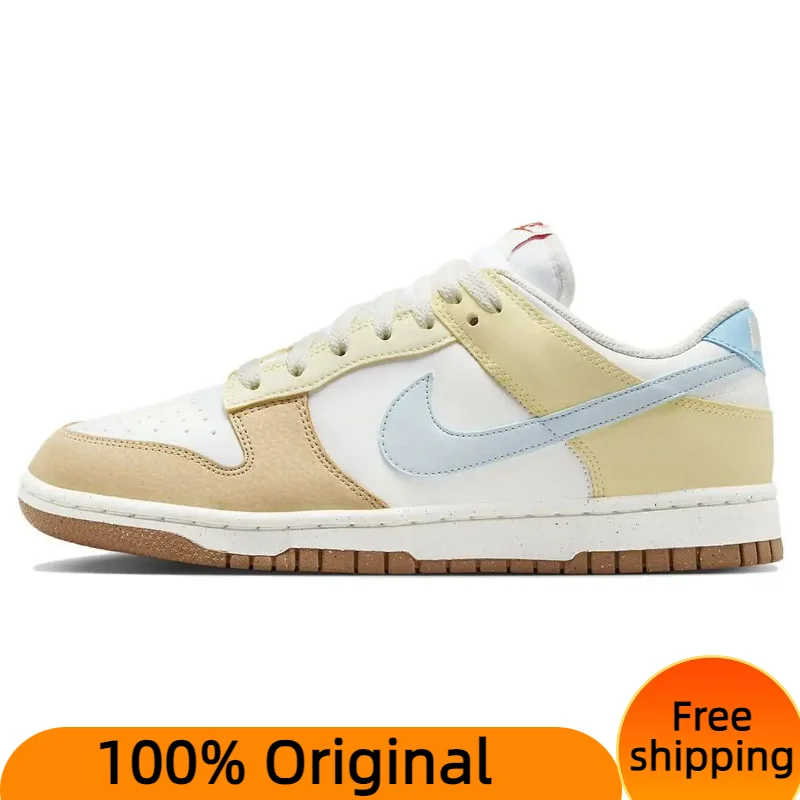 Nike Dunk Low Next Nature Soft Yellow Alabaster Women's Sneakers shoes With Original Box