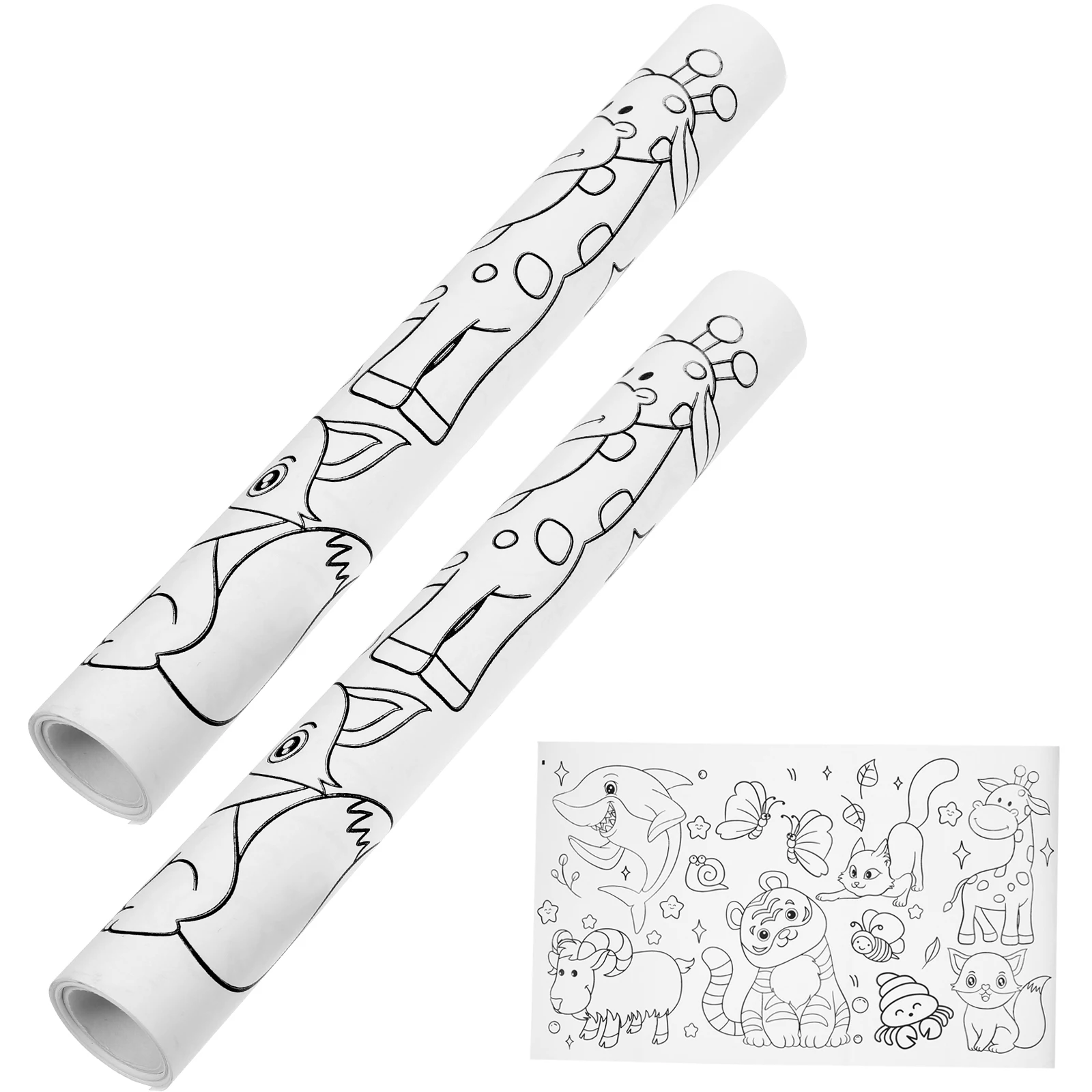 2 قطعة 2 لفات تلوين ملصق رسم لفة الكتابة على الجدران ورق فني للأعمار 2-4 لوحة جدران كبيرة ملصق نشاط ذاتي الصنع #3