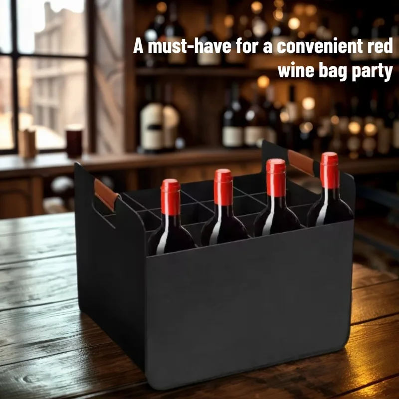 Bolsa de regalo de vino tinto plegable y desmontable portátil de 12 botellas de alta calidad, esencial para bodas, acampadas y picnics