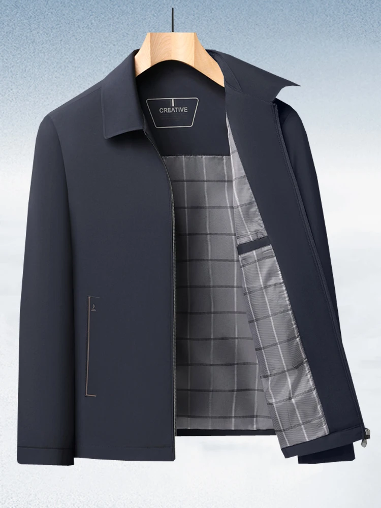 Men's Jacket Lightweight Stand Collar Jacket for Middle-Aged And Elderly Casual Winter Clothes Dad Clothes Upper Body
