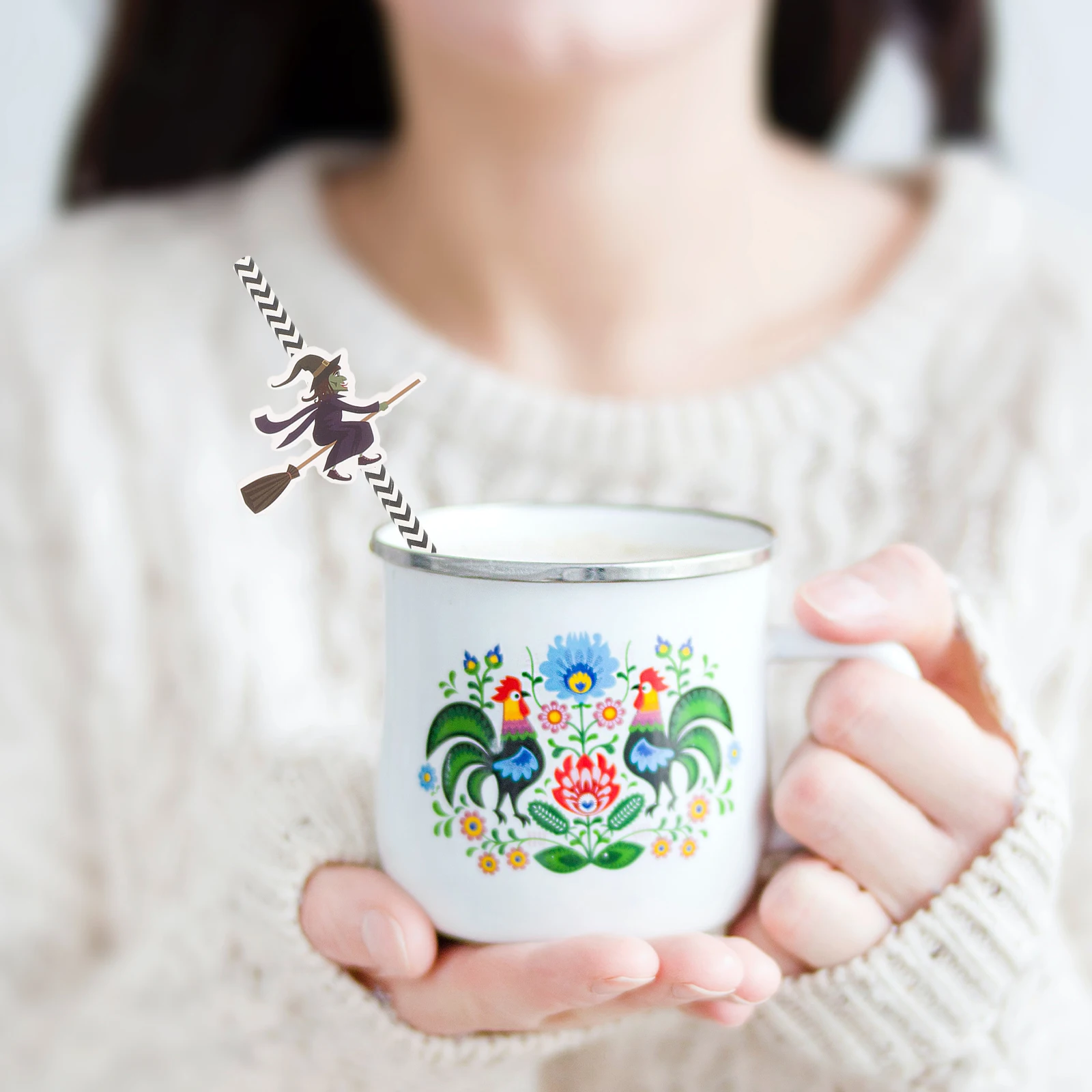 

24 Pcs Autumn Pumpkin Straw Child Party Drinks Straws Paper Halloween Decorations