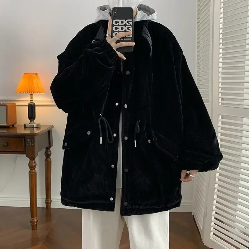 العصرية الكورية Sle الرجال كسول منقوشة الصوفية Jaet فضفاضة تناسب نظام الملح ربيع الخريف ملابس خارجية الوقوف صالح معطف طويل Sve