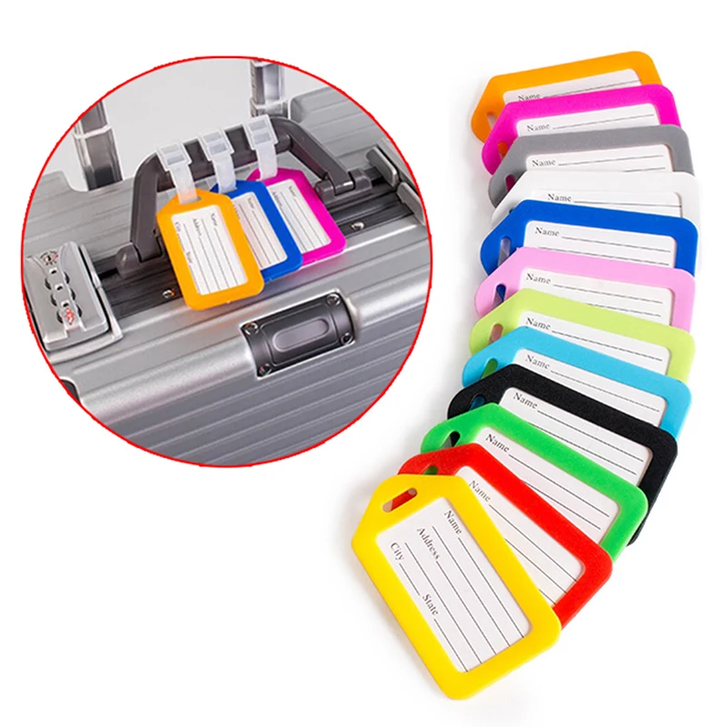 10PCS Luggage Tag Boarding Shipping Plastic Baggage Tags Travel Accessory Women Men Suitcase ID Address Name Holder Bag Label