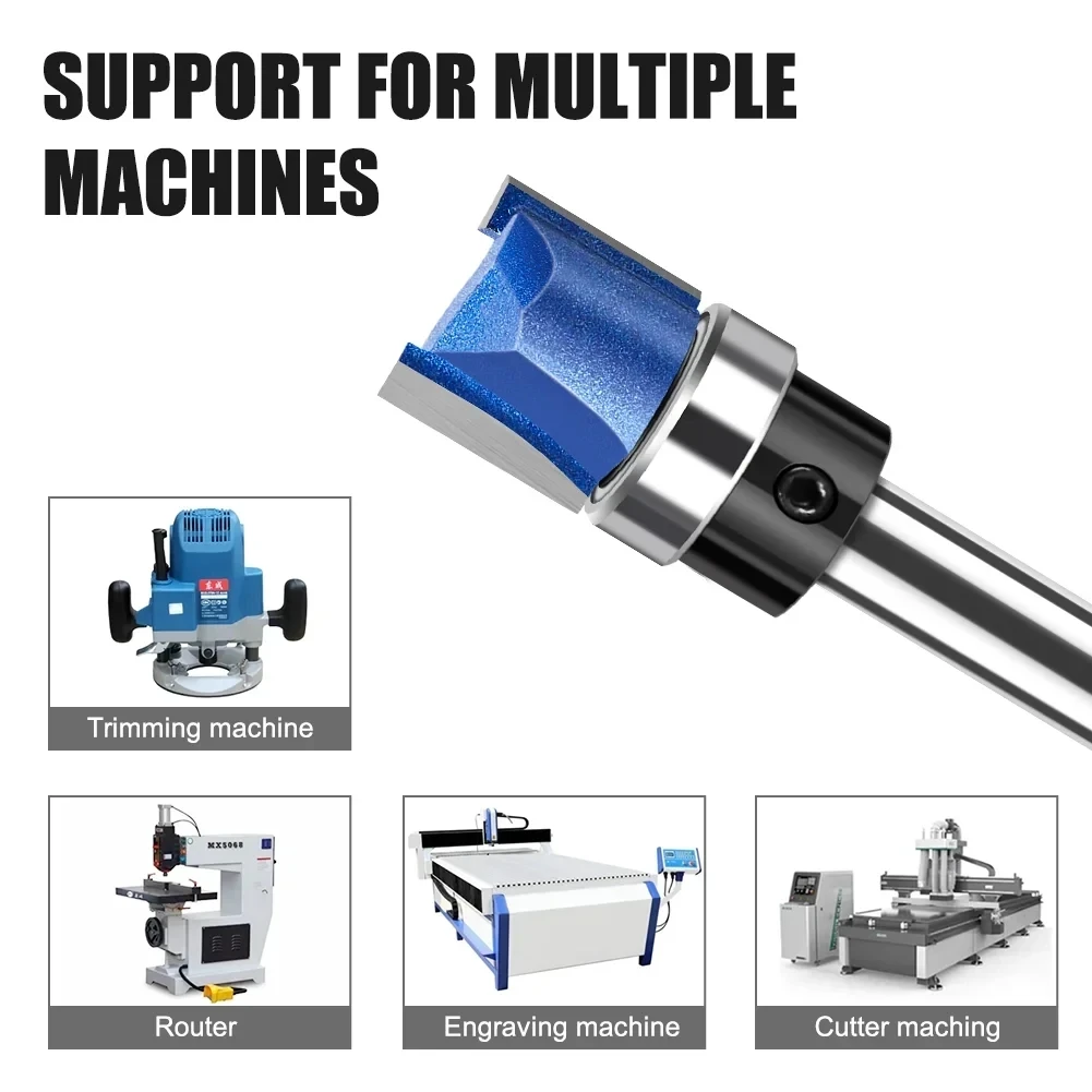 

4pcs 1/4in Shank Flush Trim Router Bit Pattern Bit Bottom Bearing Wood Milling Cutter Woodworking Tool