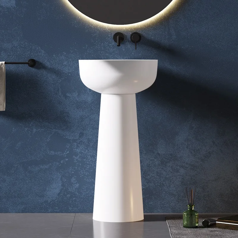 

Artificial stone pillar basin Light luxury washing basin Household integrated washing table Hotel B & B