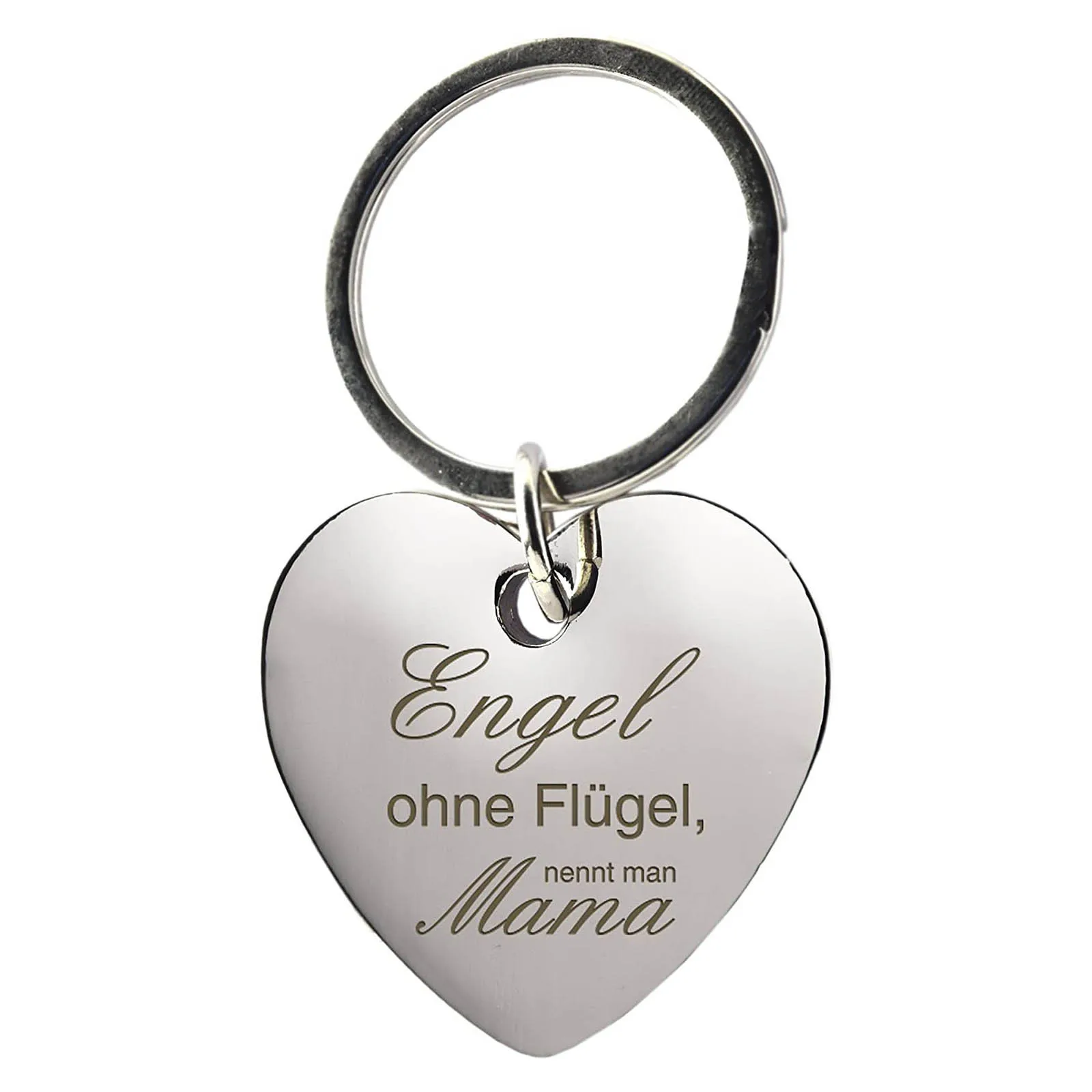 Heart Shaped Keychain Mothers Day Gift Engraved Text Pendant Family Love Souvenir Accessory For Mama Angel Wing Token 2026 T1