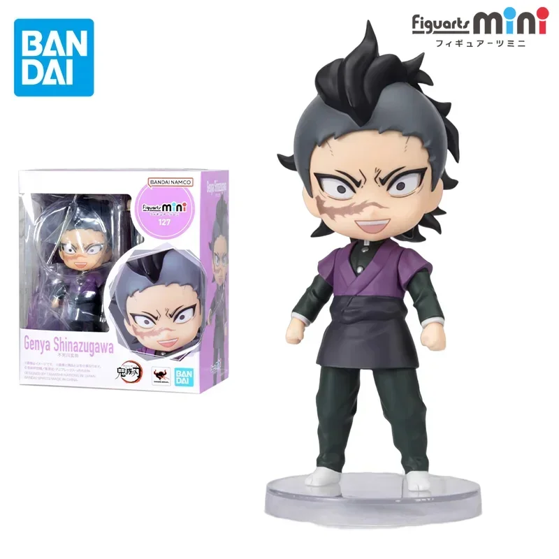 Bandai-figura de acción Original de Demon Slayer Figuarts Mini 127, Shinazugawa, Genya, Anime, juguetes para niños, regalo, modelo coleccionable