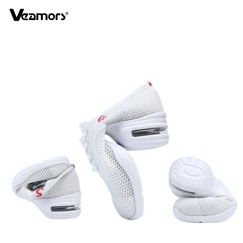 Breathable Women's Jazz Latin Dance Shoes Mesh Comfortable Ballroom Square Dancing Shoes Elastic Lightweight Casual Sports Shoes
