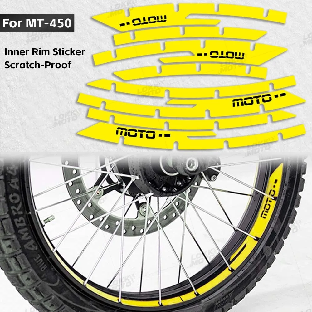 For MT450 MT 450 IBEX 450 Reflective Motorcycle Wheel Inner Circle Ring Sticker PVC Decals Rim Stripe Tape Waterproof Accessory