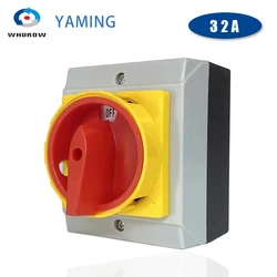 Yaming Isolator Switch Locking Fixed Padlock Rotary With Waterproof Enclosure 32A 690V 3Phases 2 Positions On-off YMD11-32D 3P