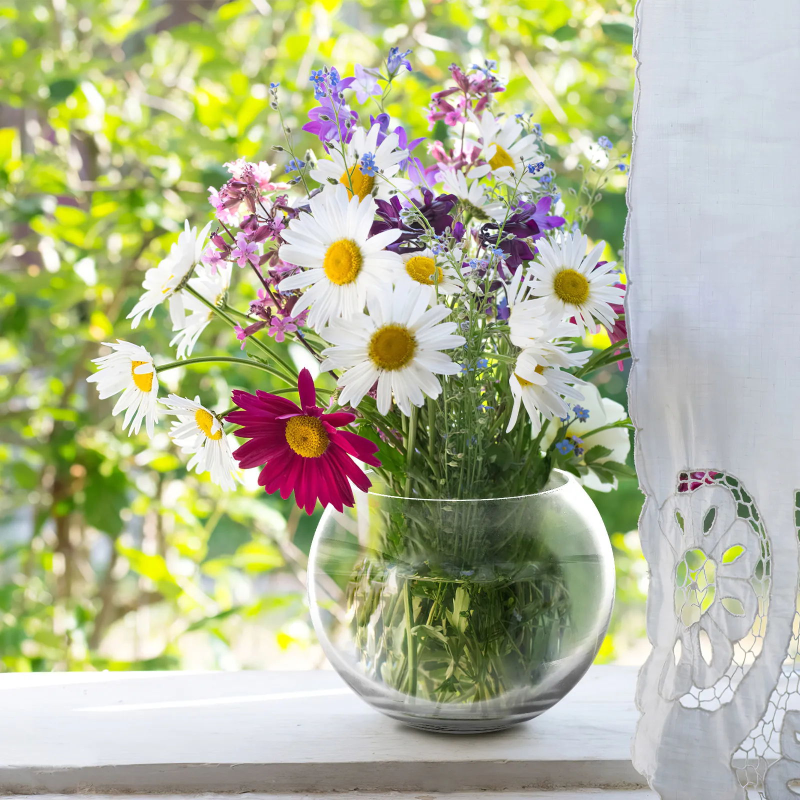 Water Absorption Flowerpot Hydroponics Glass Pots Self Watering Storage Pot Fashion Desktop Adornment for Cafe Shop Indoor