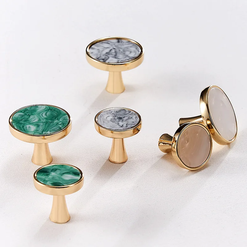 Nordic Stil Einfache Licht Luxus Shell Griff Kreative Marmor Schublade Schrank Kleiderschrank Einzigen Loch Kleine Griff Kommode Messing Kno