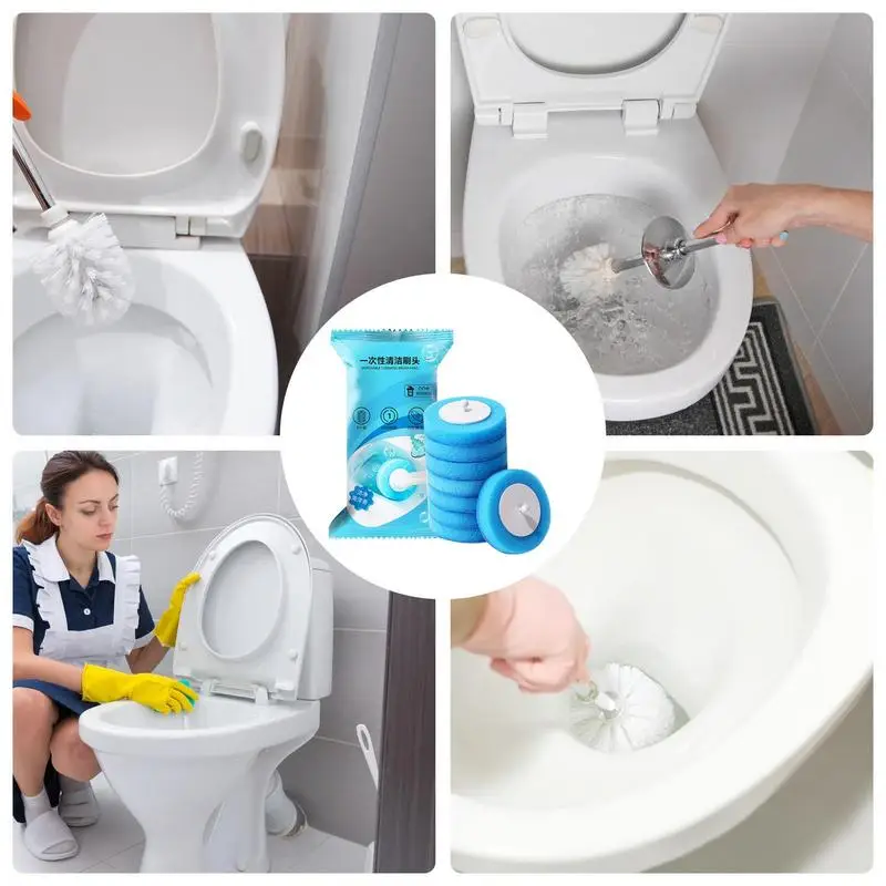 Bathroom Toilet Brush Set No Contact Toilet Cleaning Brush Replaceable Toilet Bowl Brush Toilet Wand Holder Pleasant Fragrance