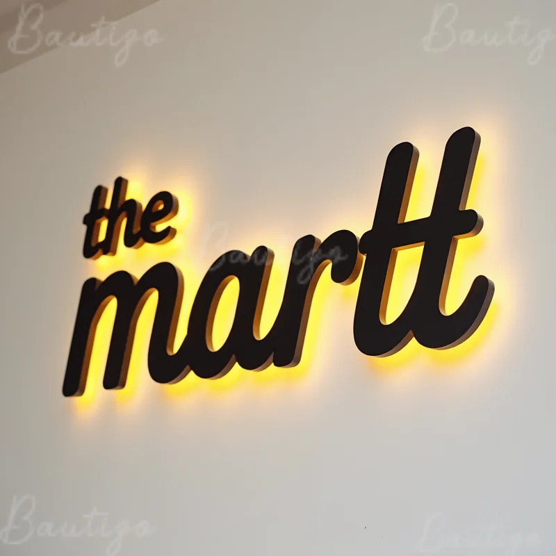 カスタム LED バックライト付きサイン 3D 金属文字屋外ビジネス店頭防水照明広告看板ライトアップ