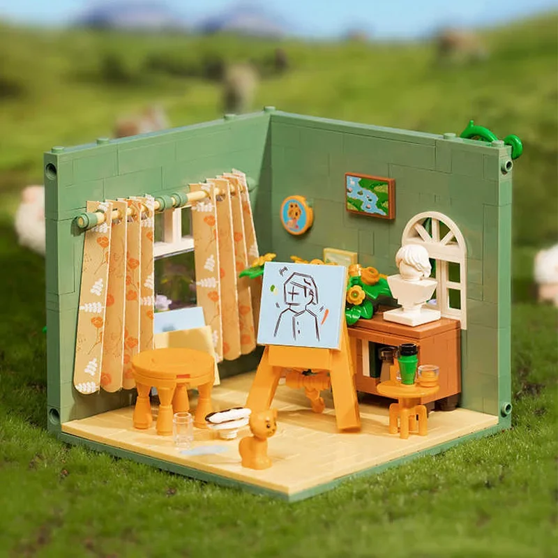 Animazione Cartoon Apartment Series Street View Building Blocks House Model House Girl giocattolo educativo regalo di compleanno periferiche