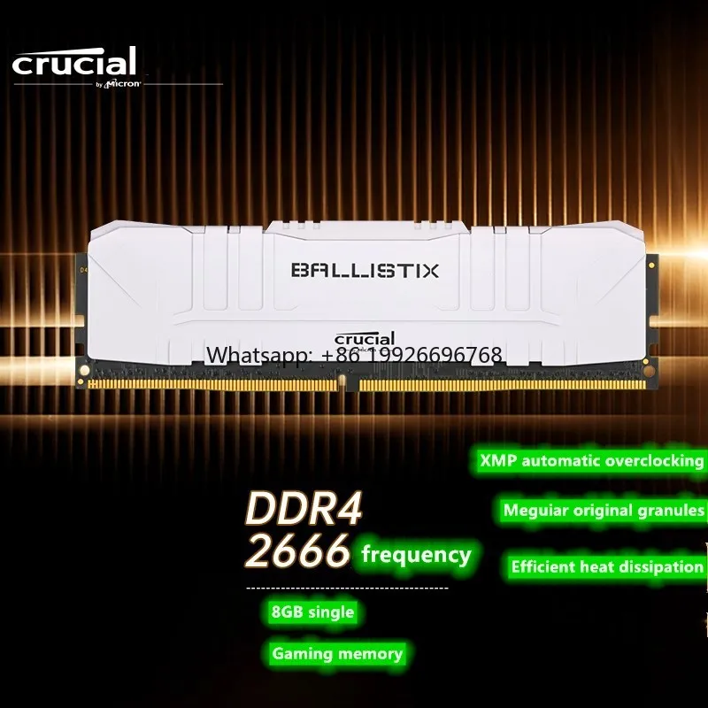 

Crucial 8GB DDR4 2666 Frequency Desktop Memory Module Ballistix Platinum Win Series Games Produced by White Meguiar manufacturer