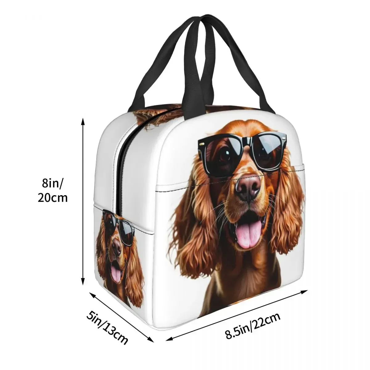 Funny Cool Cocker Spaniel Wearing Sunglasses Insulated Lunch Bag for Women Kids Portable Food Boxes Thermal Lunch Box Tote