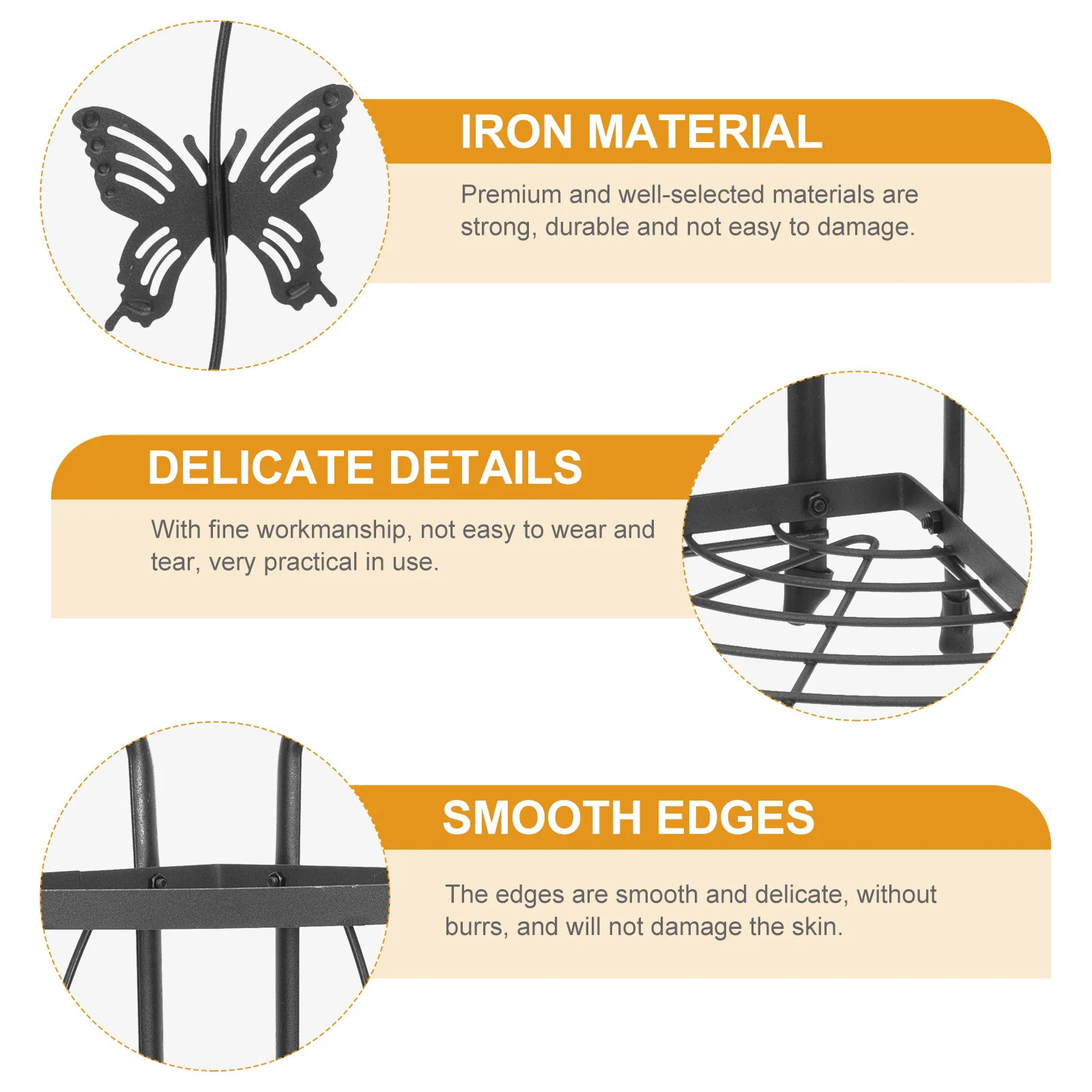 

Kitchen Countertop Storage Rack Premium Iron Material Strong Load-Bearing Capacity Organize Kitchen Bathroom Iron Rack