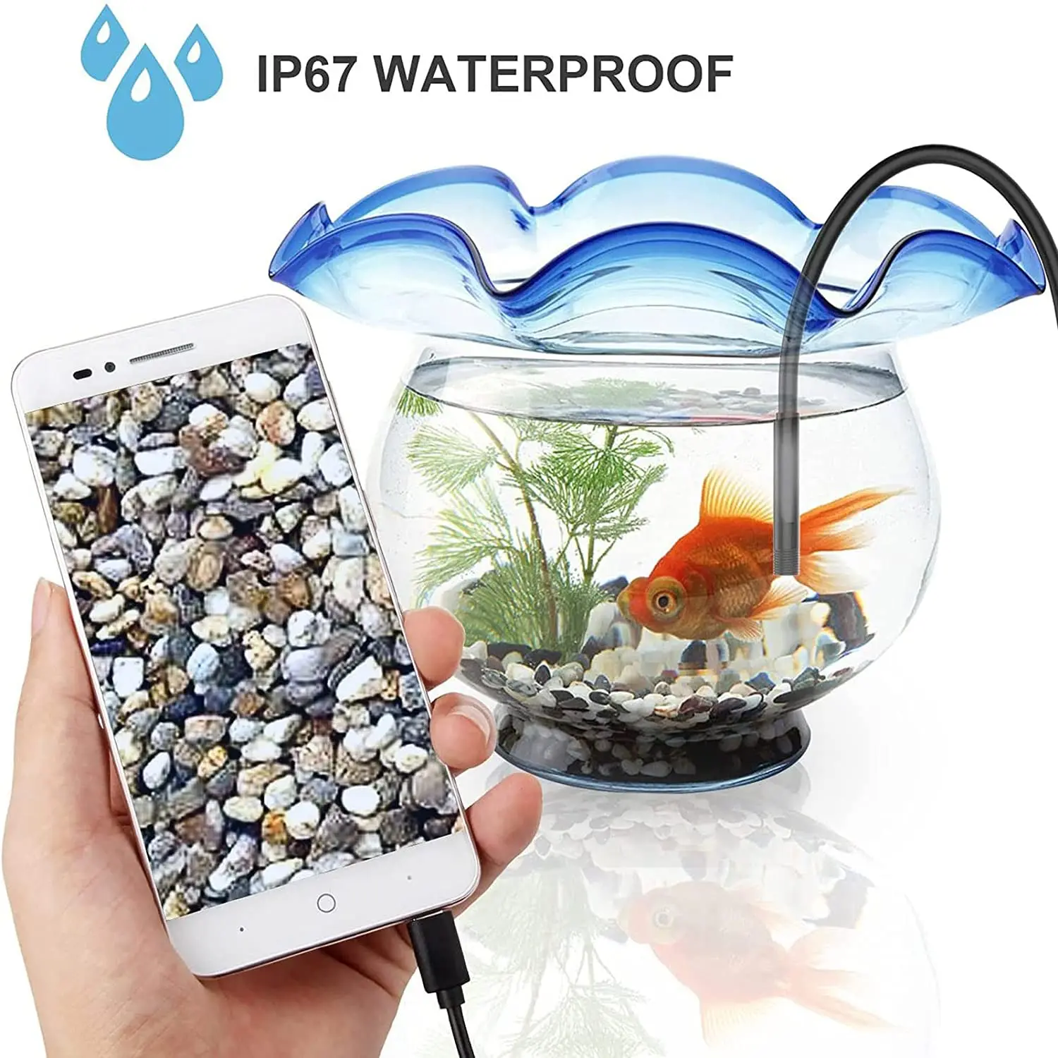 AN100 5.5mm Endoscopic Camera for Mobile 3in1 Tpye-c Micro USB c  Borescope Mini Camera Piping Inspection Camera for Drain Pipe