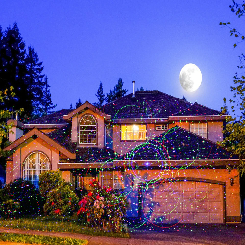 Christmas Pattern Laser Lights Projector NEW Outdoor Garden Decorative Lawn Lights With Remote Control Halloween DJ Party Light