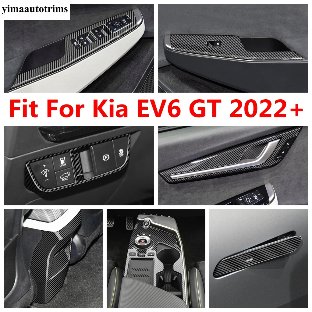 

Shift Gear Water Cup Panel / Head Light / Window Lift / Handle Bowl Cover Trim For Kia EV6 GT 2022 - 2024 Accessories Interior