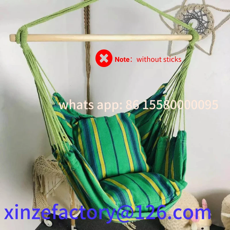 

Customizable Striped Outdoor Adult Garden Swing Chair Single-person Hanging Bed Portable Comfortcamping Hammock No Stick