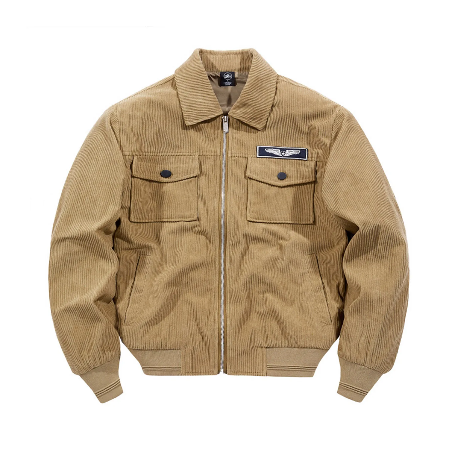 

Men Amekji Corduroy Padded Jacket Casual Business Thickened Parka High Quality Turndown Collar Travel Windproof Winter Jacket