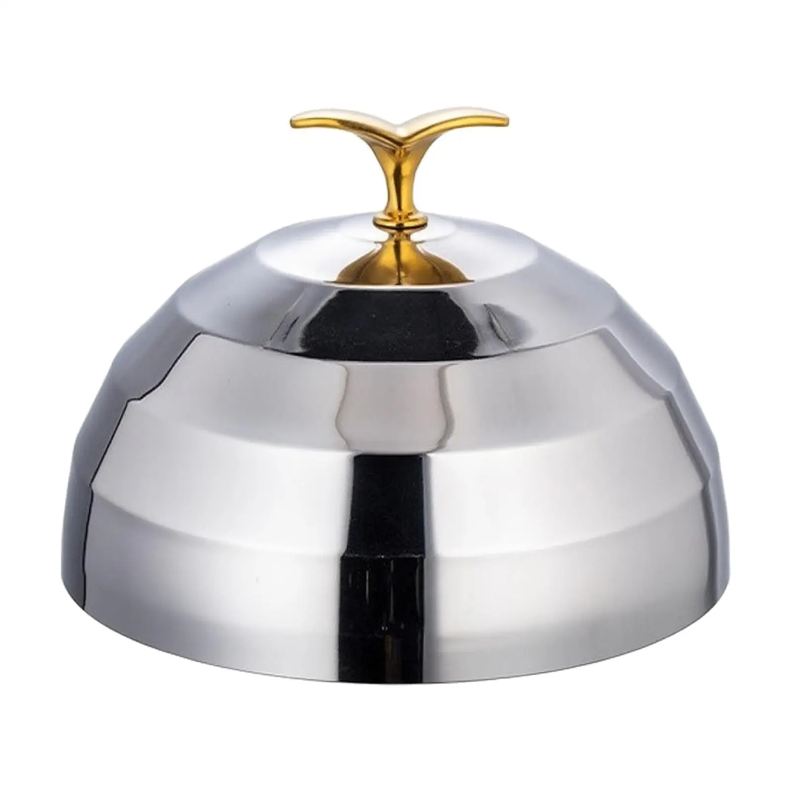 Polished Steel Pan Lid Grid Pattern Dome Cover with Comfort Grip Handle for Food Presentation