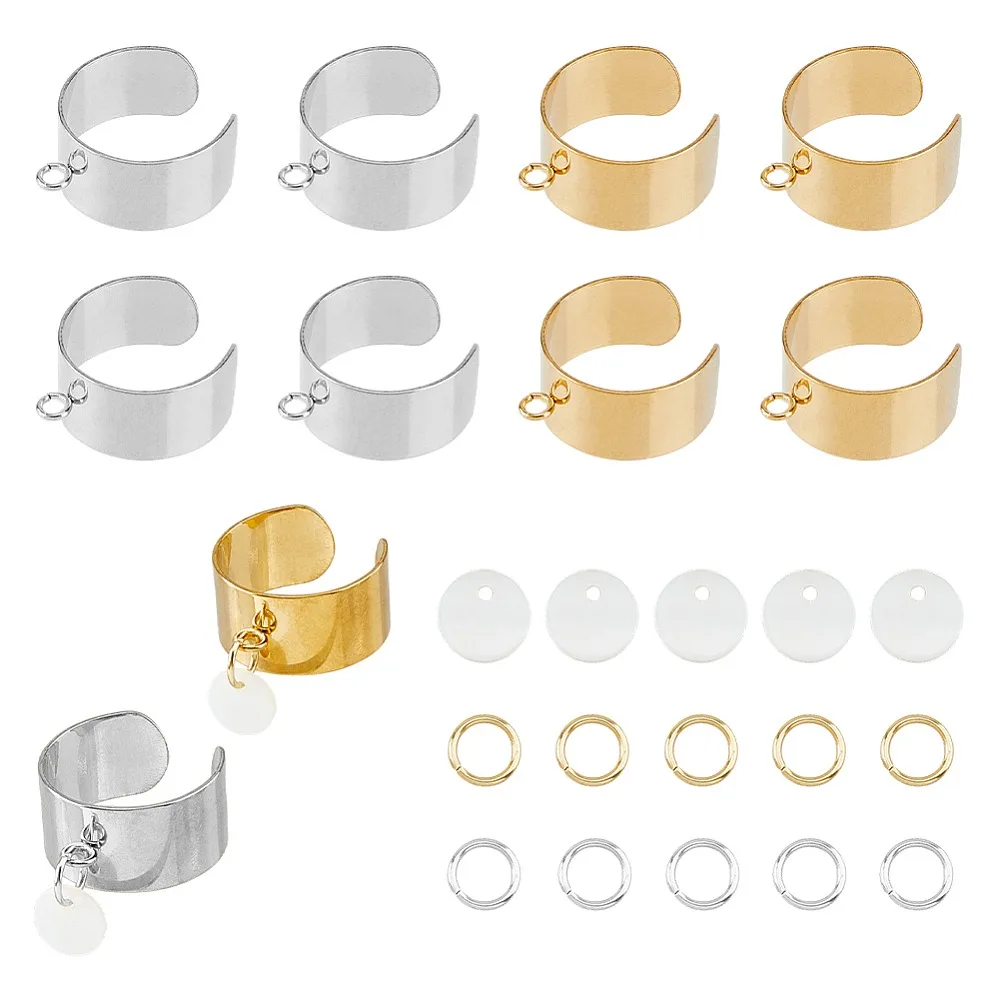 kit-diy-para-fazer-aneis-abertos-com-pingente-redondo-plano-em-formato-de-concha-aco-inoxidavel-304-cores-sortidas-diametro-interno-17mm