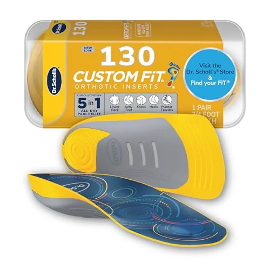 

Dr. Scholl's Custom Fit Orthotics 3/4 Length Arch Support Shoe Inserts - Plantar Fasciitis Relief Insoles for Men and Women Imm