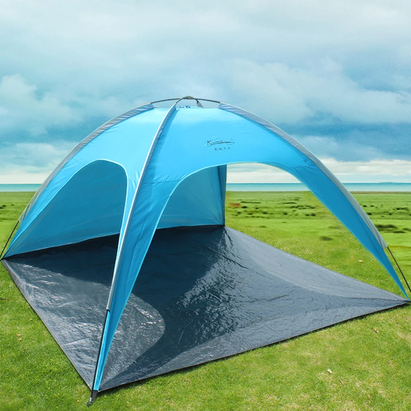 Kaima 2-3Persons Portable Ultralight Summer Beach Tent Foldable Outdoor Camping Pergola with 3open Doors Silver Coated Sunscreen