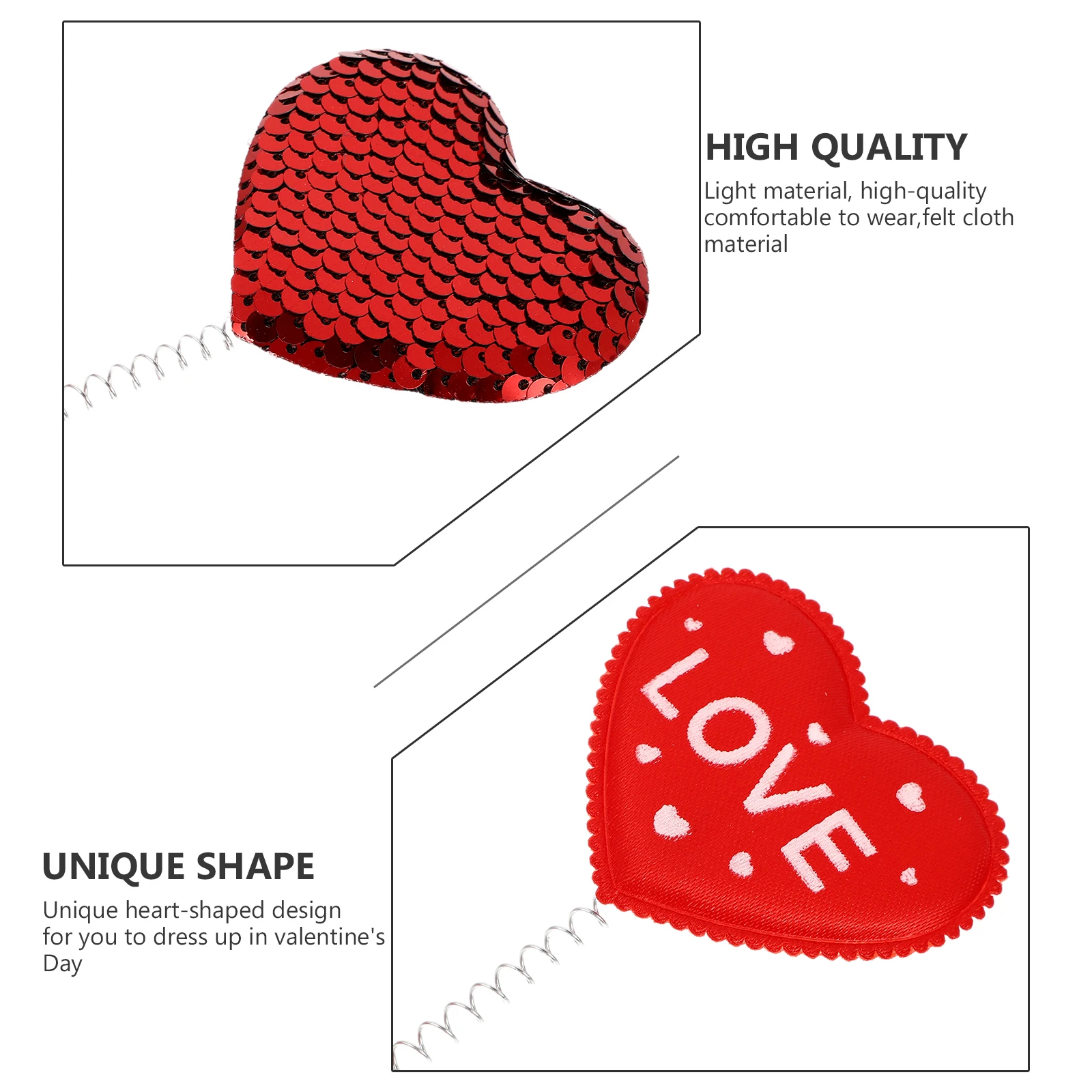 

3pcs Heart Shape Hair Headbands Valentine'S Day Party Carnival Decoration Delicate Headwear For Women Girls Hairband Festival