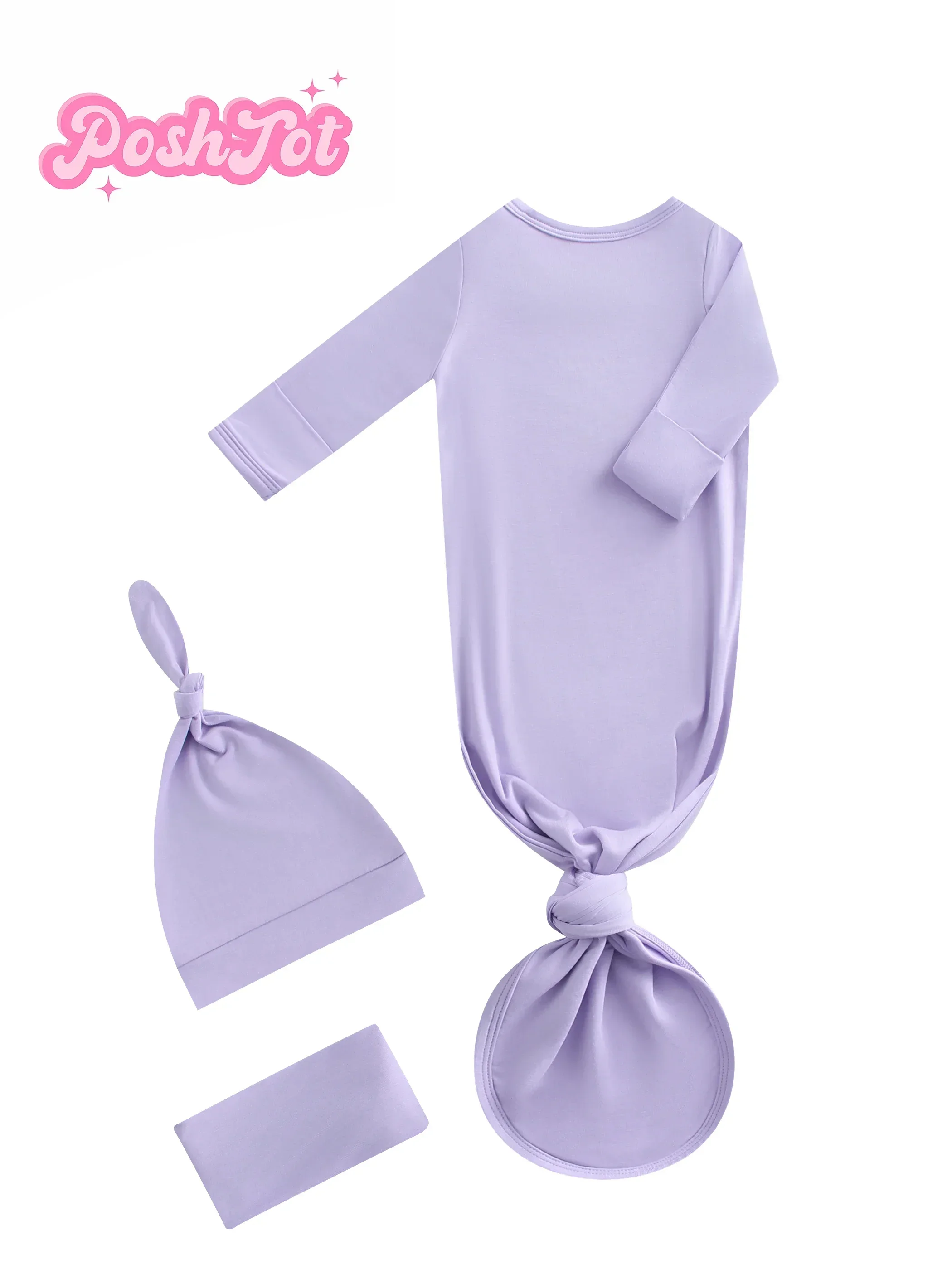 

POSHTOT Ultra soft Baby Purple 0-3M Nodule dress Newborn bamboo nodule dress