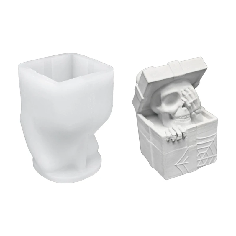 57QA Flexible Silikonform für die Herstellung detaillierter 3D -Halloween -Kerzenhandwerksvorräte