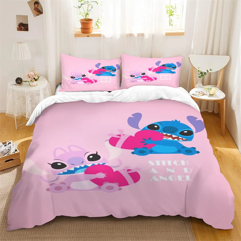 Duvet Cover Stitch Lilo Heart To Heart Love for A Lifetime Soft and Comfortable Children's Room Decoration Single Double Bed