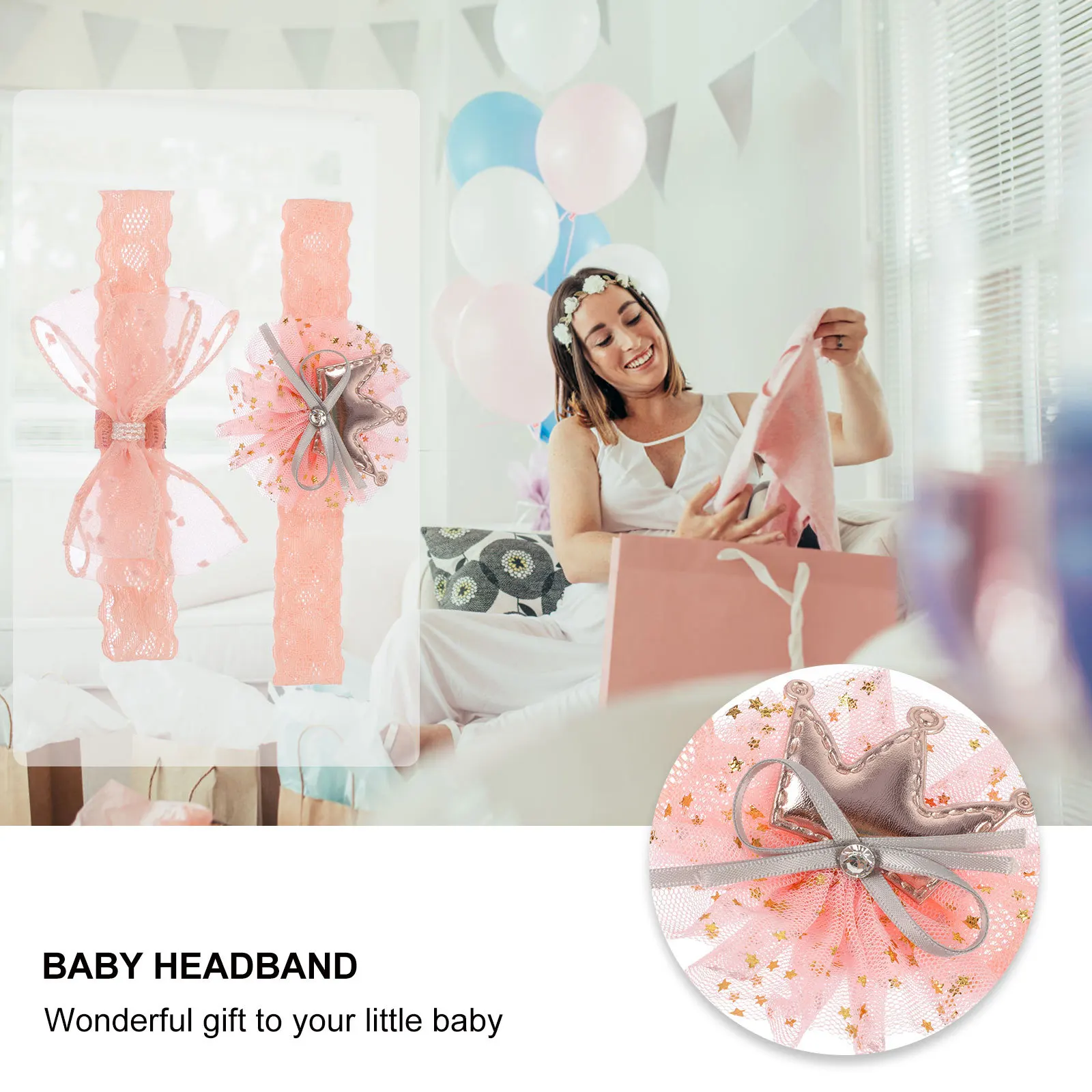 

3Pcs Newborn Photography Outfits Baby Socks Lace Hairbands Set Infant Photo Props Soft Comfortable Baby Shower Gift