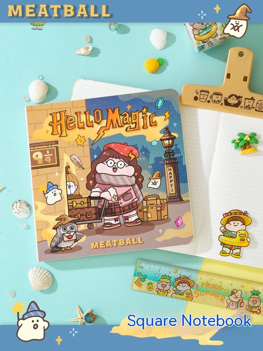 New Meat Ball Original British Theme Square Book New Product Hand Account Book Girl Heart Hand Account Notebook Office Notebook