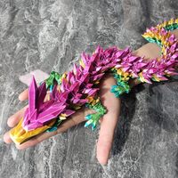 60cm 3D Printed Dragon Moveable Joints Rotatable Articulated Animal Model Desktop Decoration Gift Set Decorative Ornaments Collection Statue Home Decoration