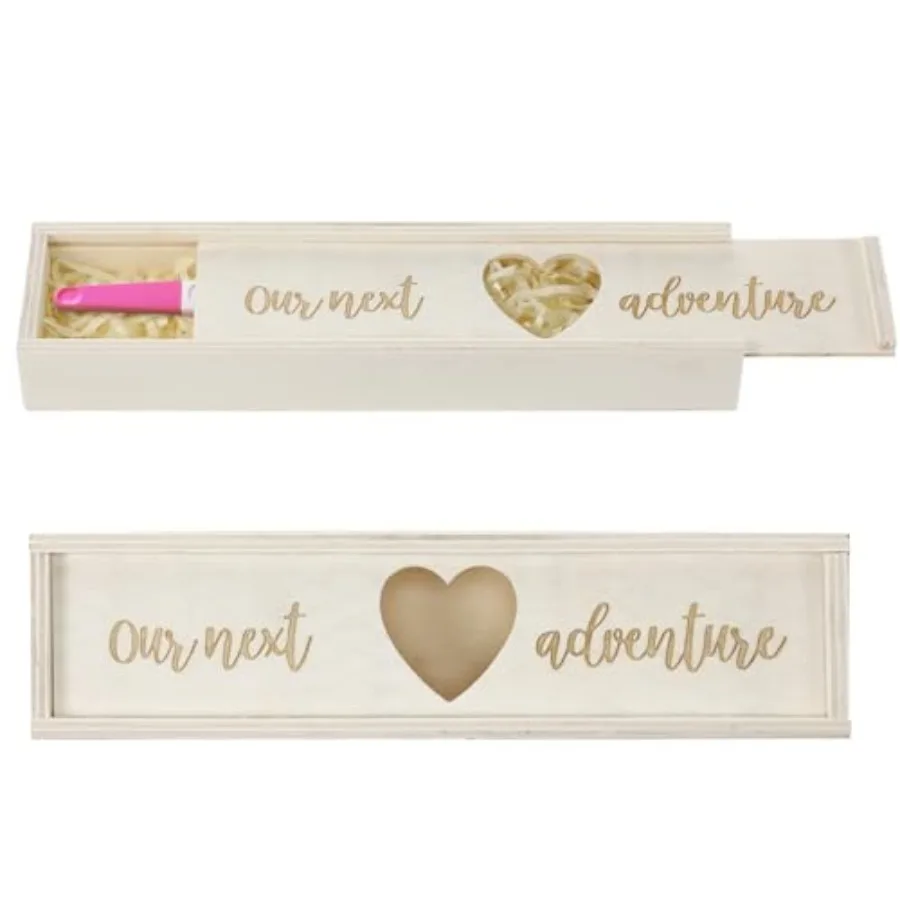 

Barydat Pregnancy Test Gifts Box Keepsake Box Pregnancy Announcement for Husband Wooden Baby Reveal Announcements Surprise Idea
