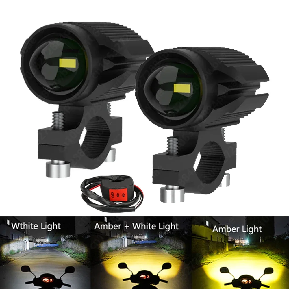 Motorcycle Projector Lens Spotlight LED Light Lamp Electric Vehicle Headlight Fog Light for Ltz 400 Suzuki BMW Honda Moto 12-80V