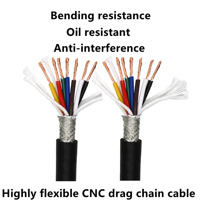 High flexible shielded drag chain cable TRVVP 2-40core 26-11AWG folding oil resistant CNC machine tool signal control cable wire