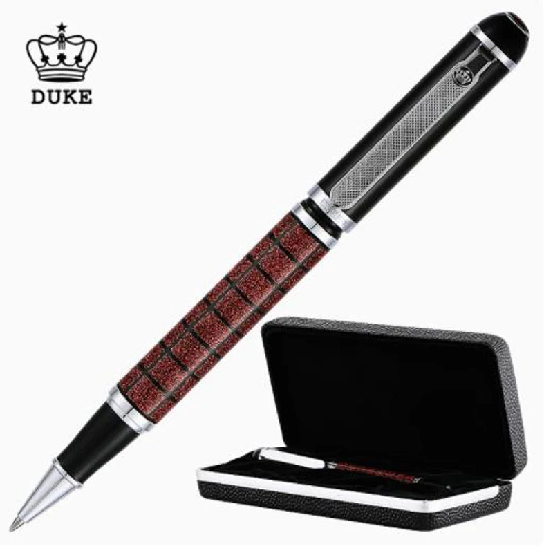 

Duke Starlight Rollerball Pen Beautiful Glitter Grid Pattern and Red Jewels on Top Collection Office & School & Home Gift Pen