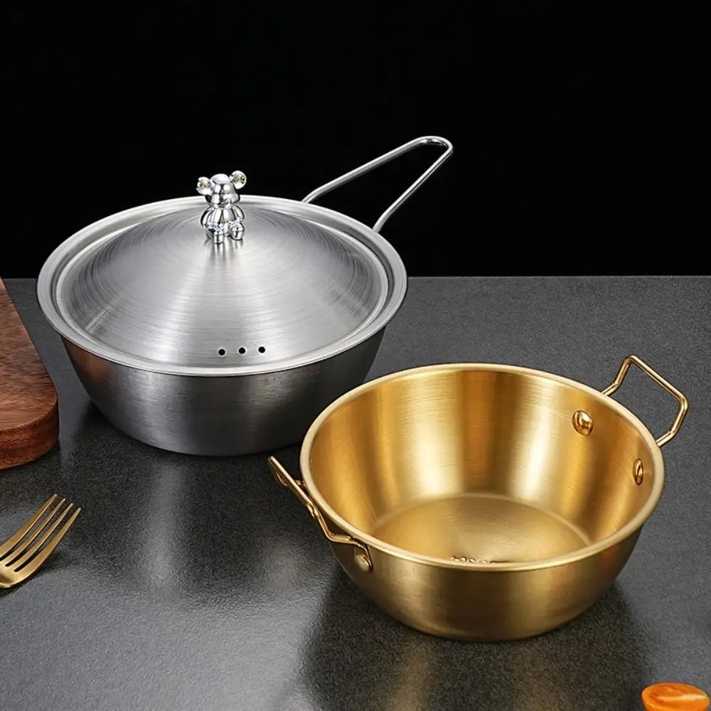 

Food Container Stainless Steel Rice Wine Bowl Bear Shaped with Lid Instant Noodle Bowl Large Capacity Snack Bowl Household