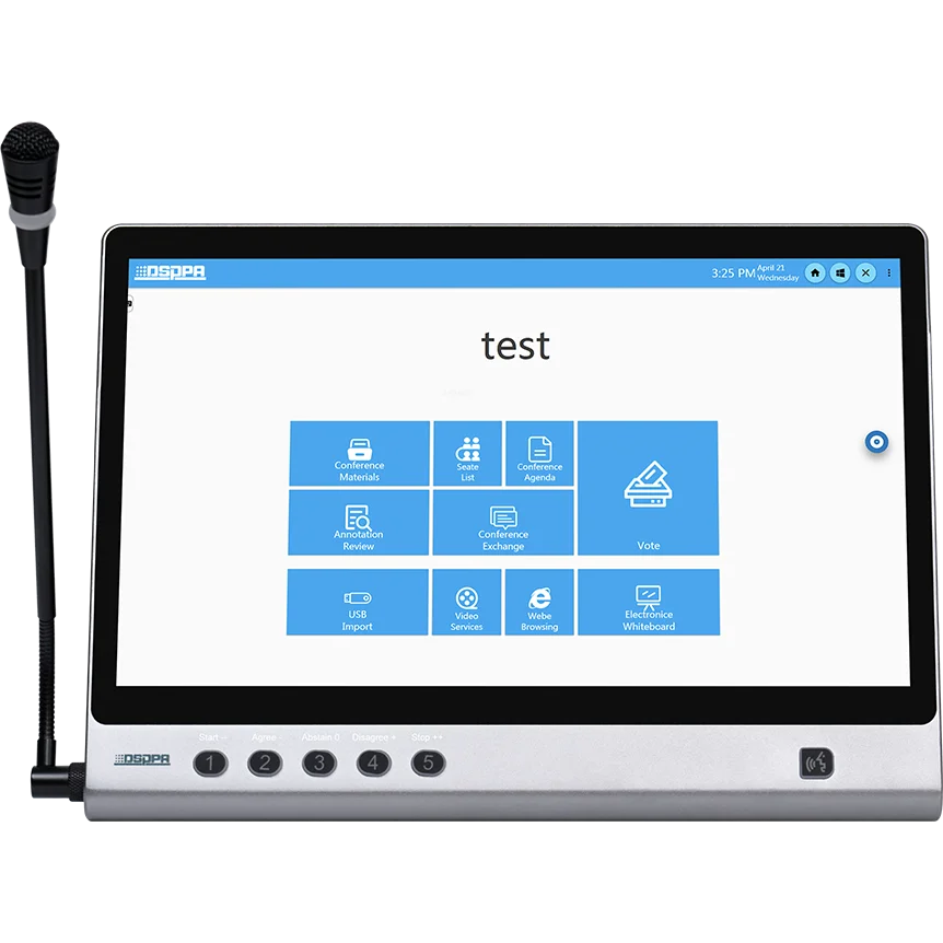 Touch Screen Paperless Conferência Sistema com Microfone, Deficiente Terminal, Voz Falando e Votação Desktop
